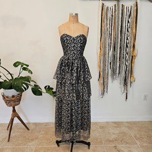 Hand Made Strapless Sweetheart Two Tiered Lace Dress